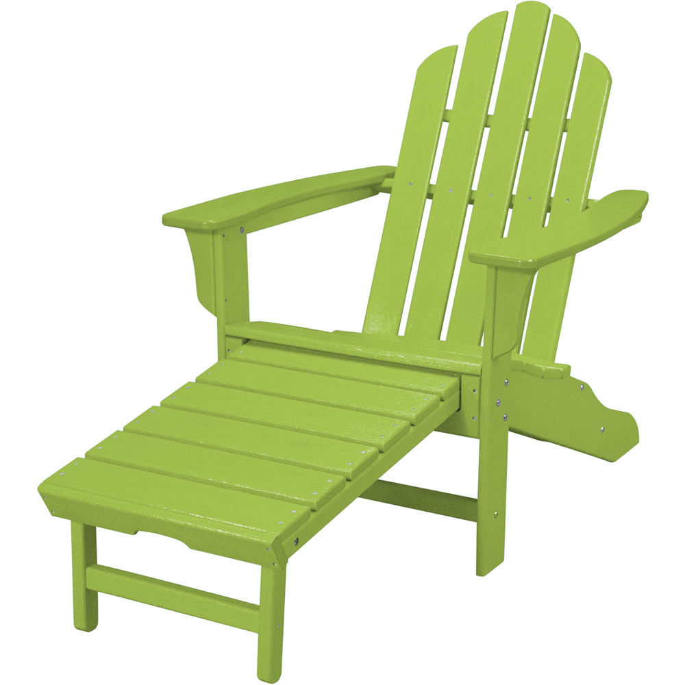 Hanover All-Weather Adirondack Chair w/ Attached Ottoman