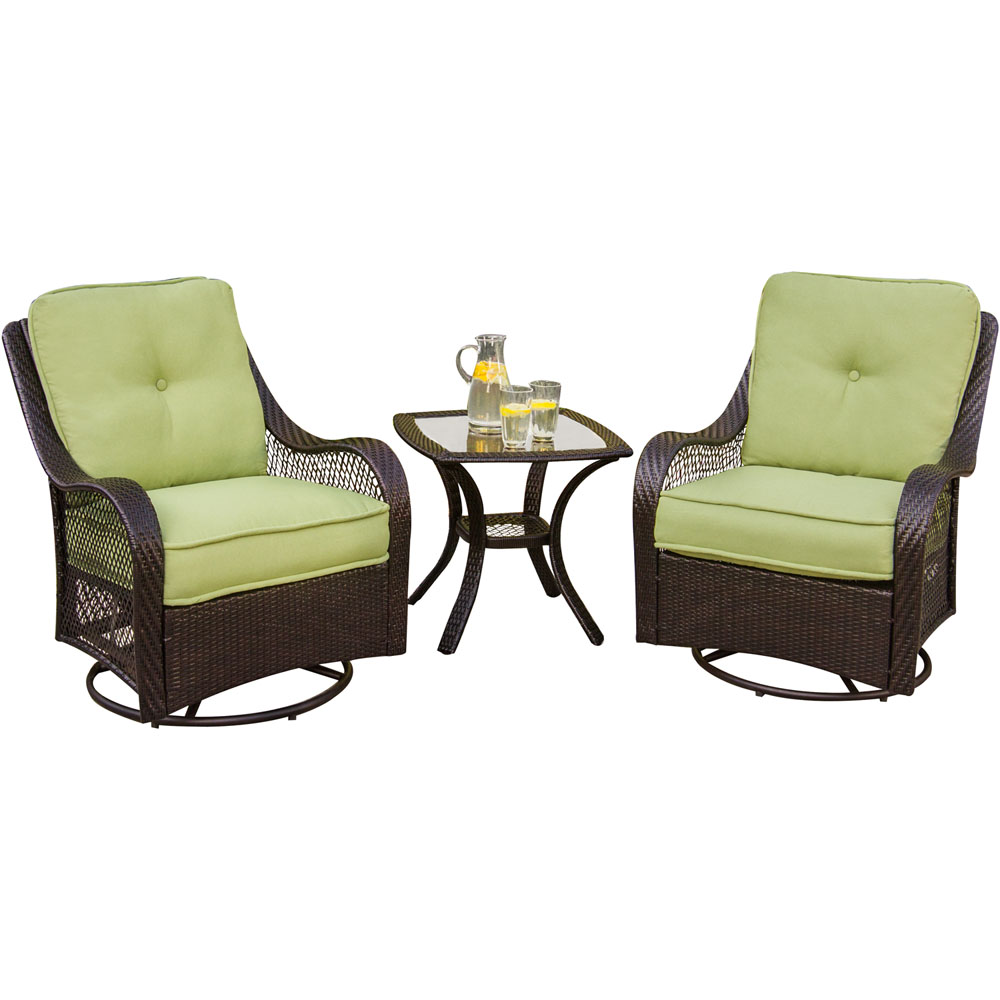 Orleans 3 Piece Seating Set (2 Swivel Gliders, 1 End Table)