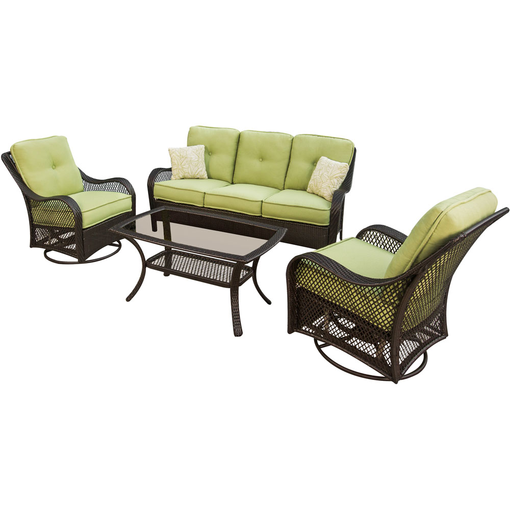 Orleans 4pc Seating Set (2 swivel gliders, 1 loveseat, 1 coffee table)