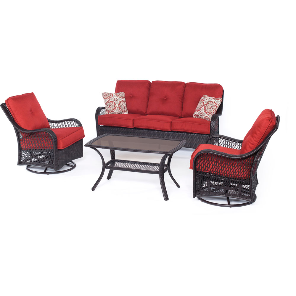 Orleans4pc Seating Set: 2 Swivel Gliders, Sofa, Coffee Table