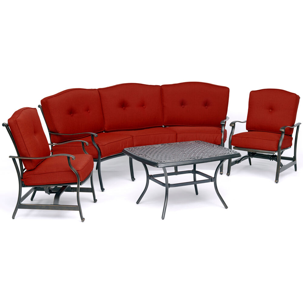 Traditions4pc Set: Sofa, 2 Cush Rockers, Cast Top Coffee Table