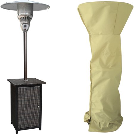 Square wicker patio heater, 7" tall, propane, 41,000 BTU & Cover