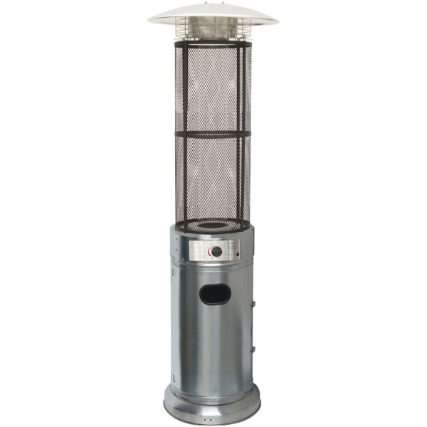 Cylinder Flame Glass Patio Heater, 6', Propane, 34,000 BTU