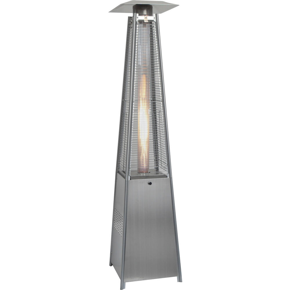 Pyramid Flame Glass patio heater, 7' tall, propane, 42,000 BTU