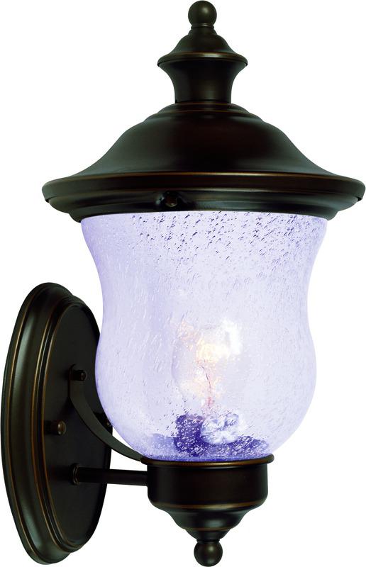 1 Light Outdoor Coach Lantern, Classic Bronze With Seedy Glass