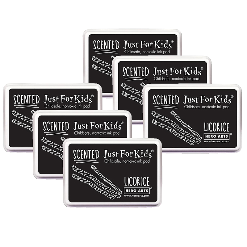 Just for Kids Scented Ink Pad Licorice/Black, Pack of 6