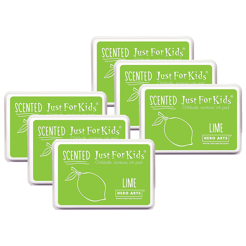 Just for Kids Scented Ink Pad Lime/Green, Pack of 6