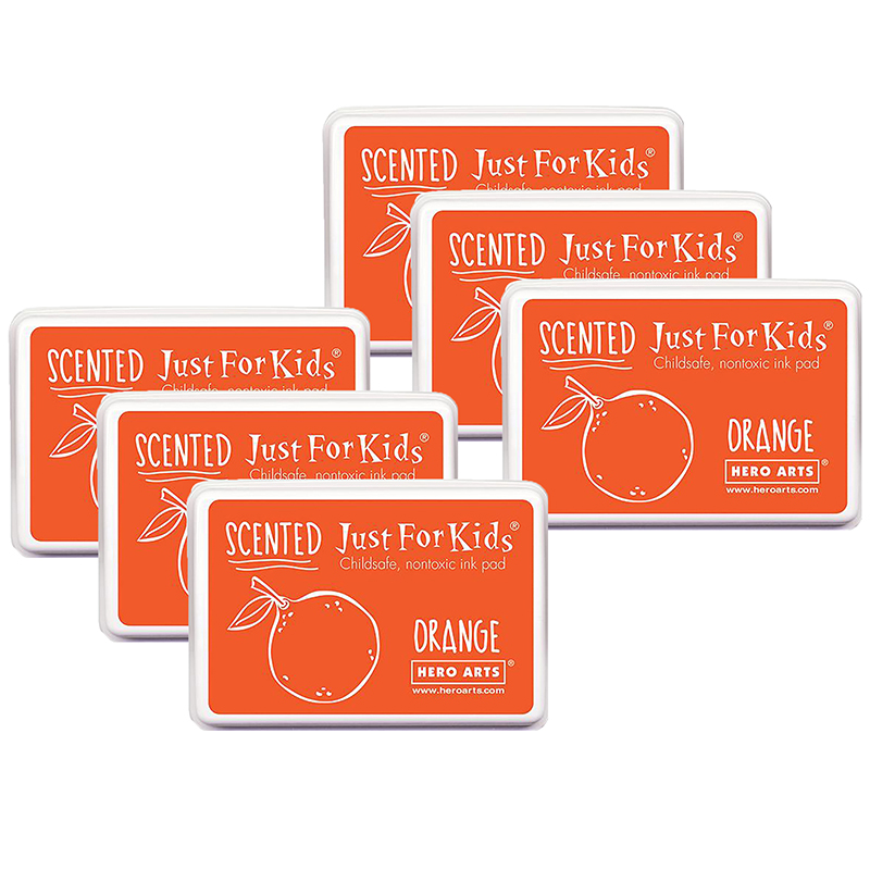 Just for Kids Scented Ink Pad Orange/Orange, Pack of 6