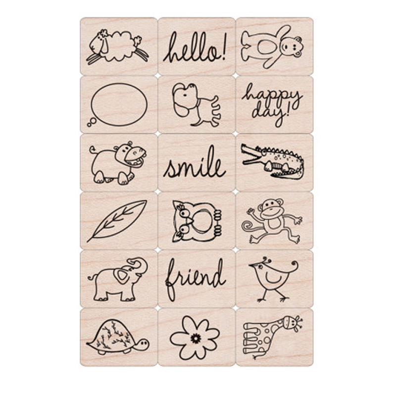 Ink 'n' Stamp Happy Animals Stamps, Set of 18