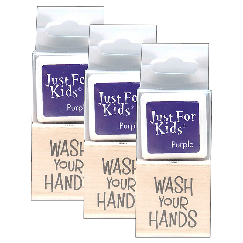 Just for Kids Wash Your Hands Herokids Stamp With Ink, Pack of 3