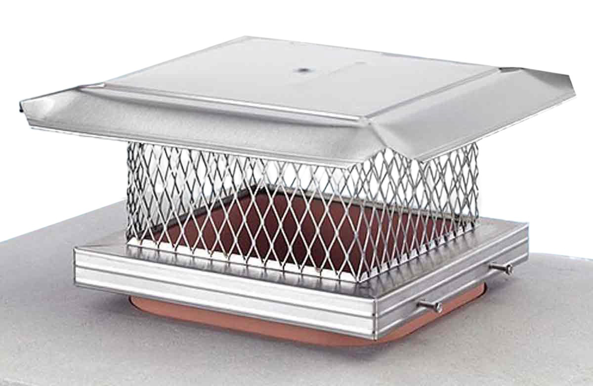 8" X 13" Homesaver Pro Stainless Steel Chimney Cap, 304-Alloy, 18-Ga. Base & Mesh, 24-Ga. Lid