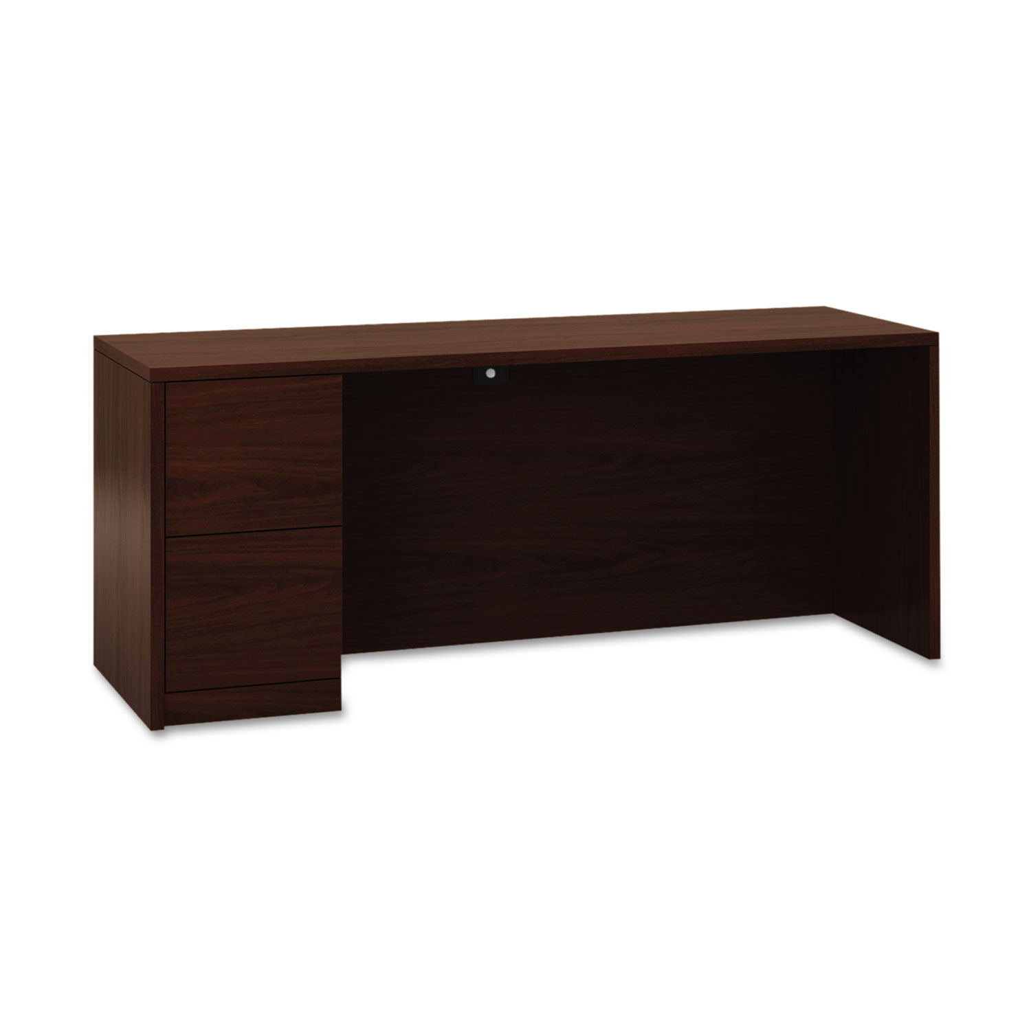 HON 10500 H105904L Pedestal Credenza - 72" x 24" x 29.5" - 2 x File Drawer(s)Left Side - Flat Edge - Finish: Mahogany