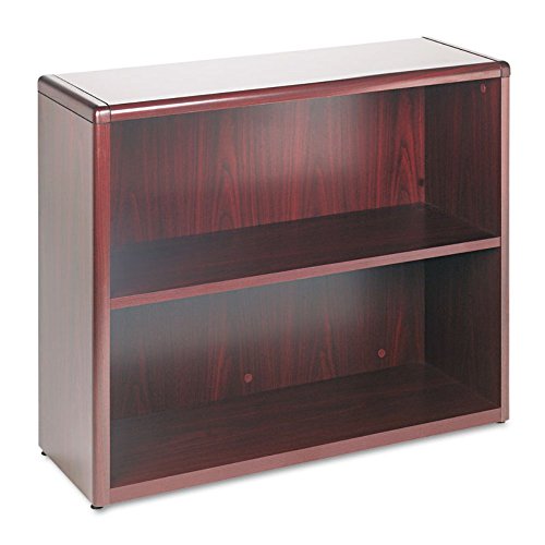 HON 10700 H10752 Bookcase - 36" x 13.1" x 29.6" - 2 Shelve(s) - Waterfall Edge - Finish: Mahogany