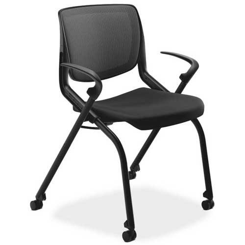 HON Motivate Chair - Black Fabric Seat - Black Back - Textured Black Reinforced Resin Frame - Black - Armrest