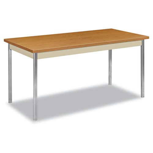 HON HUTM3060 Utility Table - Chrome Base - 1 Seating Capacity - 29" Height x 60" Width x 30" Depth - Harvest, Putty