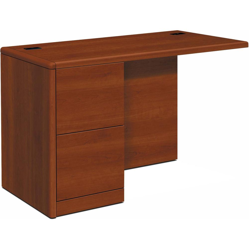 HON 10700 H10712L Return - 48" x 24" x 29.5" - 2 x File Drawer(s)Left Side - Waterfall Edge - Finish: Cognac