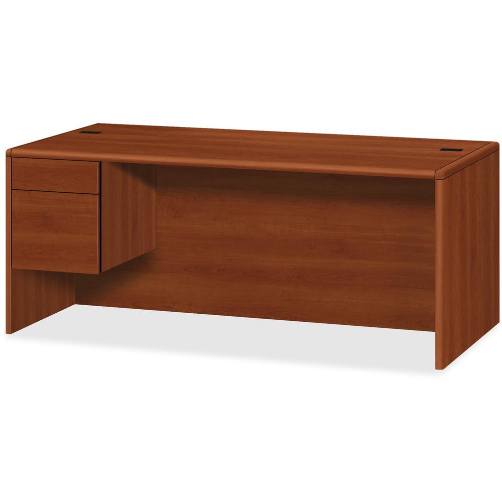 HON 10700 H10786L Pedestal Credenza - 72" x 36" x 29.5" - 2 x Box, File Drawer(s)Left Side - Waterfall Edge - Finish: Cognac