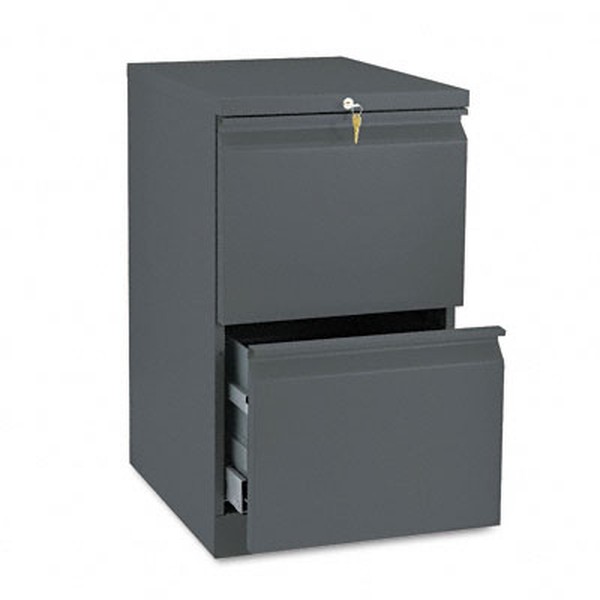 HON Brigade H33820R Pedestal - 15" x 19.9" x 28" - 2 x File Drawer(s) - Finish: Charcoal