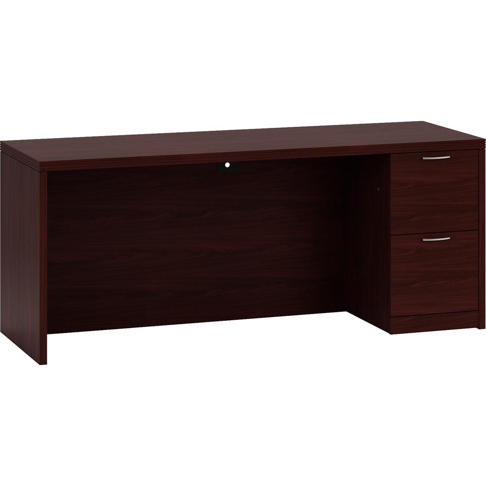 HON Valido Right Pedestal Credenza 72"W - 2-Drawer - 72" x 24" x 1.5" x 29.5" - 2 x File Drawer(s) - Single Pedestal on Right Si