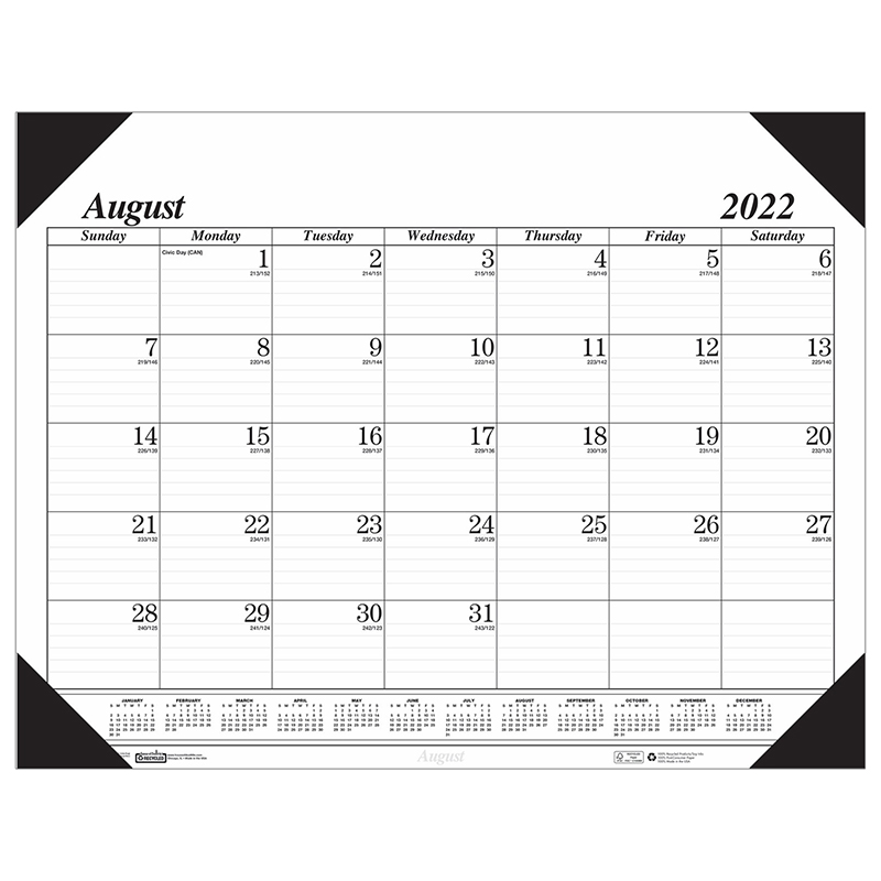 Monthly Academic Calendar Economy Desk Pad, 17 Months (Aug-Dec), 22" x 17"