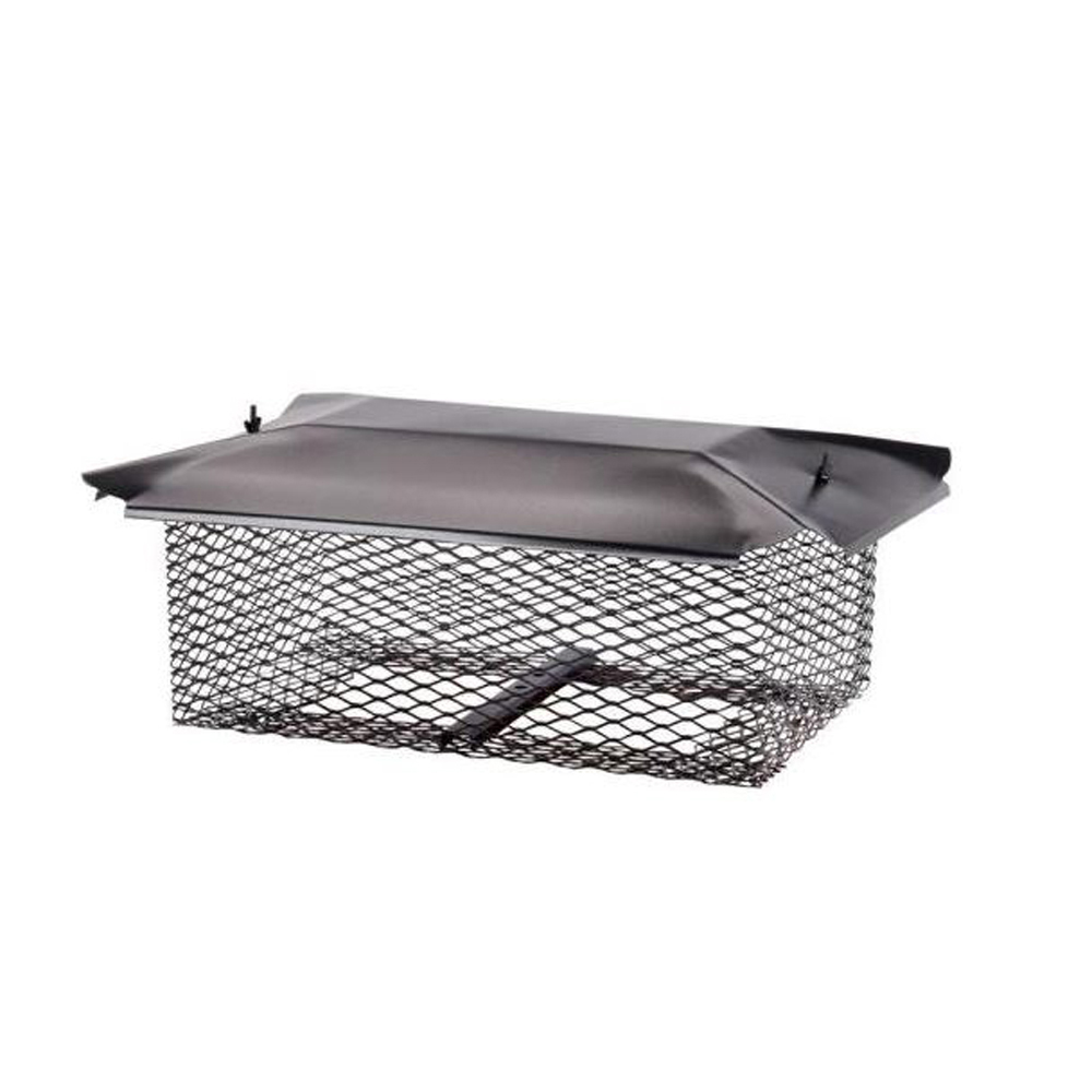 13" X 20" Hy-C Galvanized Black Universal Cap with 5/8" Mesh - U1320B58