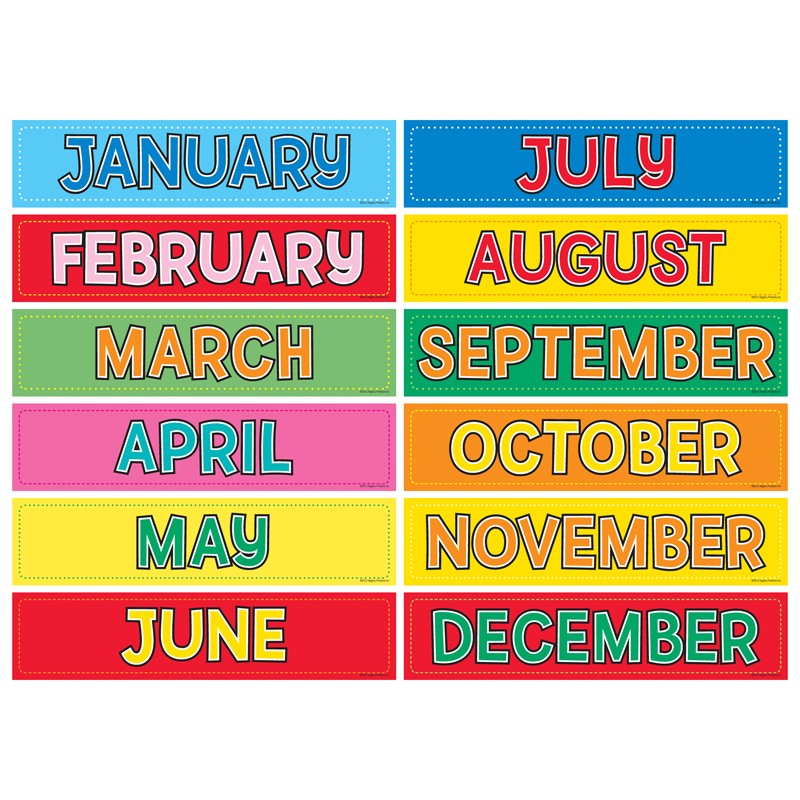 Monthly Calendar Cards, Pack of 12