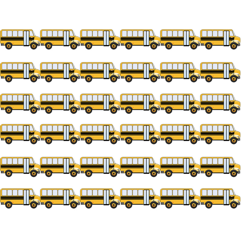 School Bus Die Cut Border, 12 Strips/36 Feet Per Pack, 6 Packs