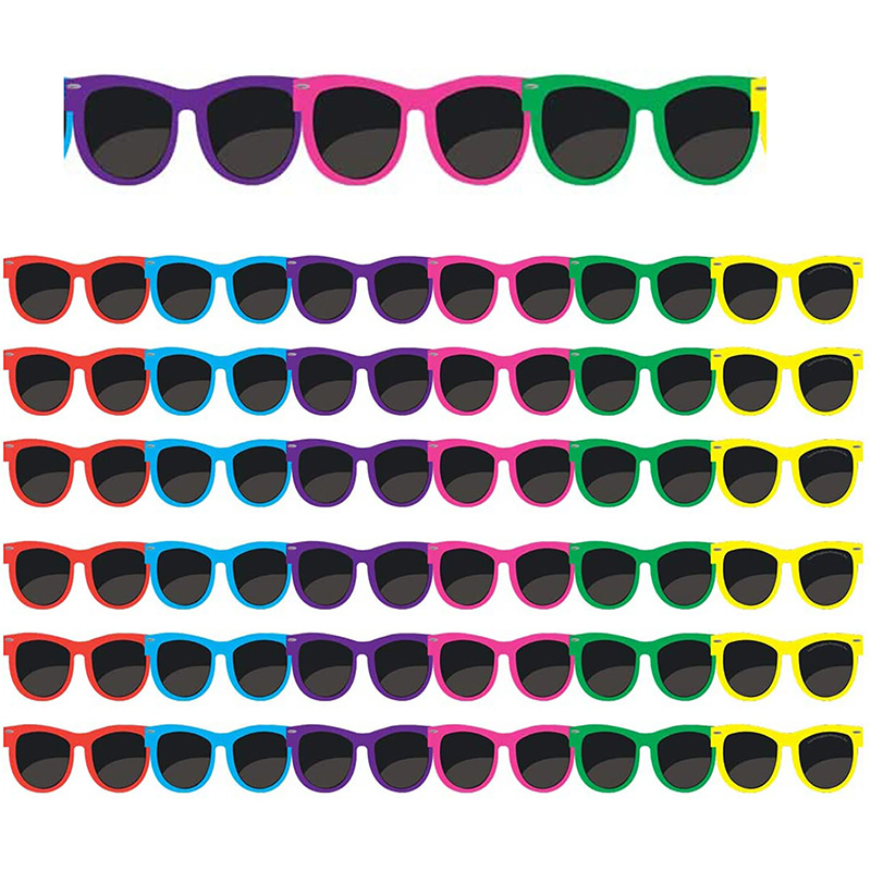 Sunglasses Die-Cut Border, 12 Strips/36 Feet Per Pack, 6 Packs