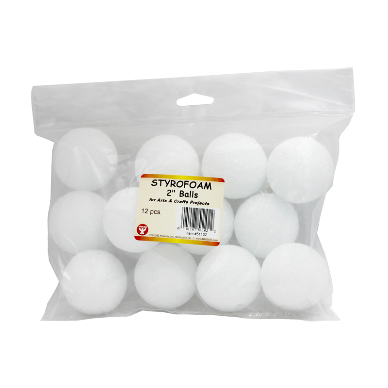 Styrofoam Balls, 2", Pack of 12