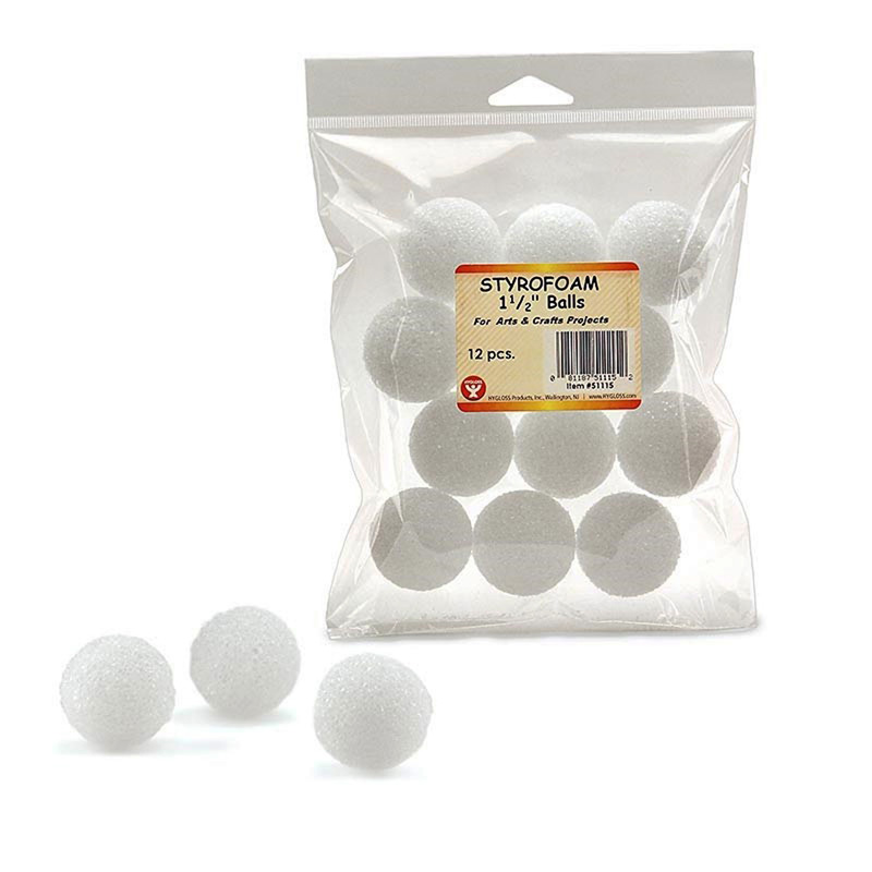 Styrofoam Balls, 1-1/2", Pack of 12