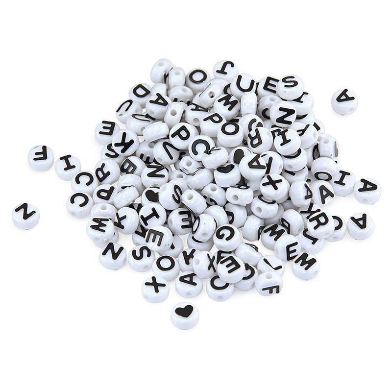 ABC Beads, Black and White, 300 Per Pack, 3 Packs