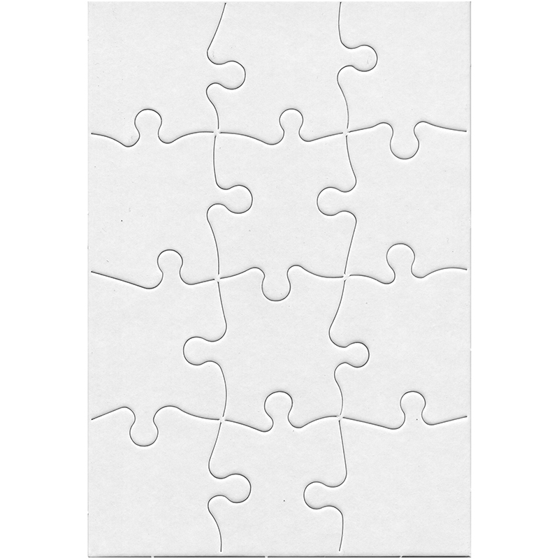 Compoz-A-Puzzle, 5 1/2" x 8" Rectangle, 12-Piece, Pack of 24