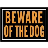 10X14 Beware Of Dog Aluminum Sign