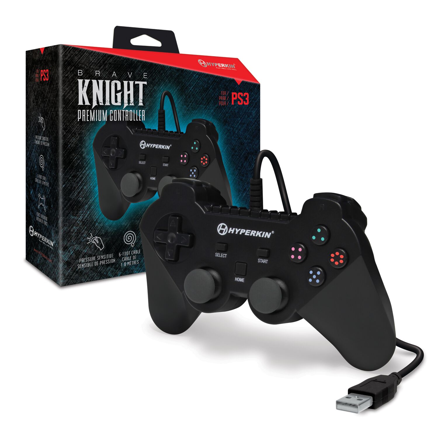 Hyperkin M07304-BK Black Brave Knight Premium Controller For