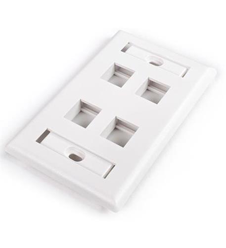 4 PORT WINDOW FACEPLATE WHITE