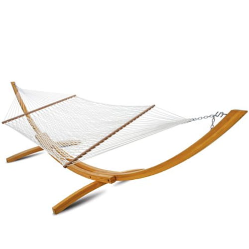 Single White Polyester Rope Hammock