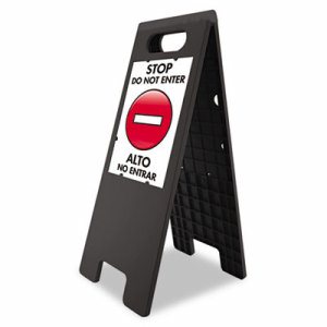 Headline Signs 2-Sided Floor Tent Sign - 1 Each - STOP DO NOT ENTER Print/Message - 10.5" Width - Dirt Resistant, Moisture Resis