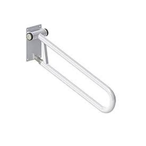 P.T. Rail Hinged, 28"/71cm, Left, Powder Coat White Grab Bar