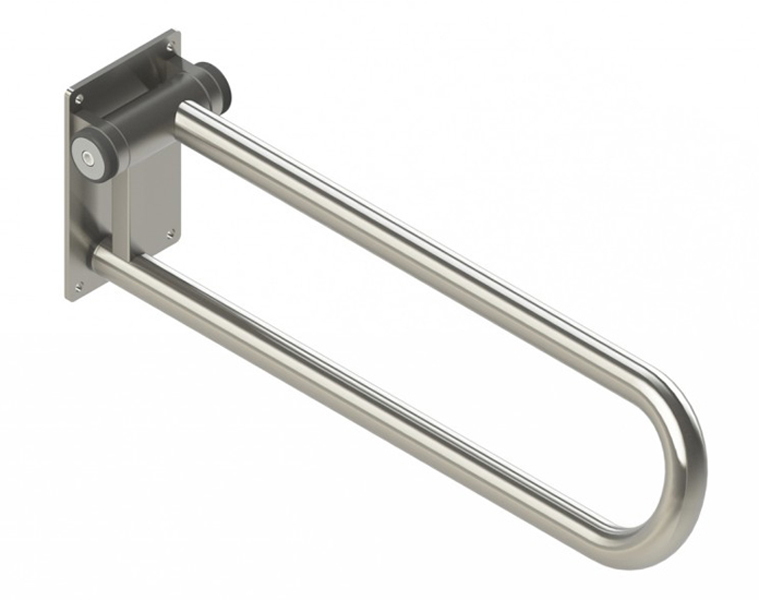 32"/81cm P.T. Rail Hinged Grab Bar, Right, Bright Polish Chrome