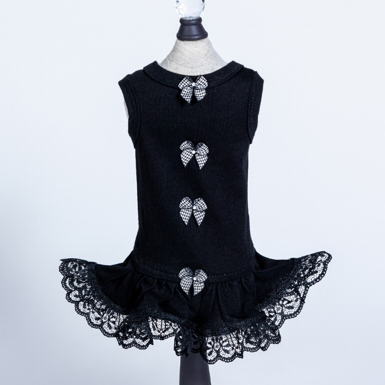 Houndstooth Dress - Large Black