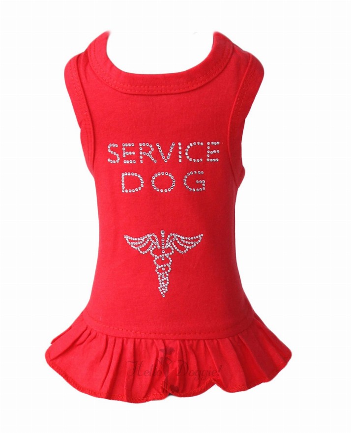 Service Dog Dress - Medium Red