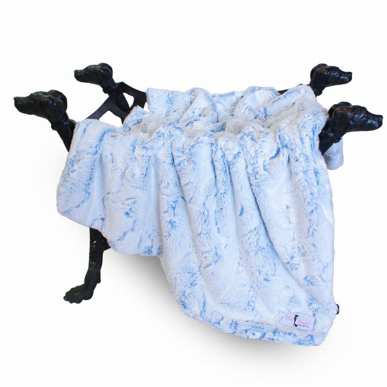 Whisper Dog Blanket - Small Blue Lotus