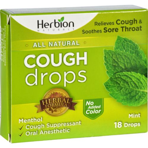 Herbion Naturals Cough Drops All Natural Mint 18 Drops