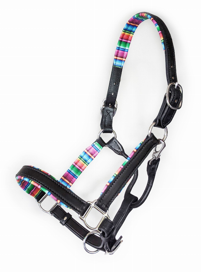 1" Black Padded Halter COB Serape