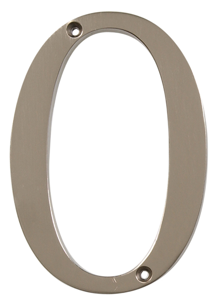 CHRT-NKL-DIST-FSH-4IN-#0 (Distinctions 4 in. Brushed Nickel Flush Mount House Number 0) -brushed nickel