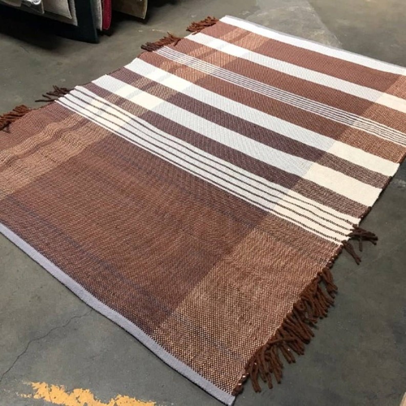 Natural Flatweave Wool Cotton Area Rug