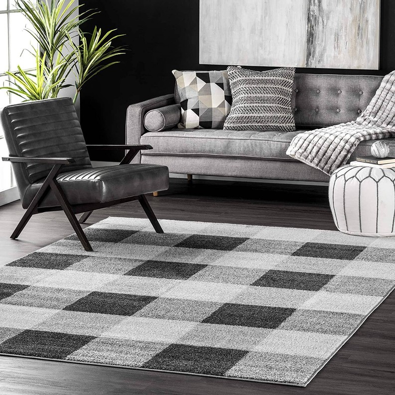 Square Buffalo Plaid Geometric Modern Rug