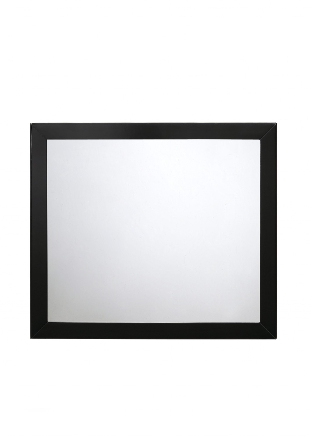 39" X 35" Black Rubber Wood Mirror