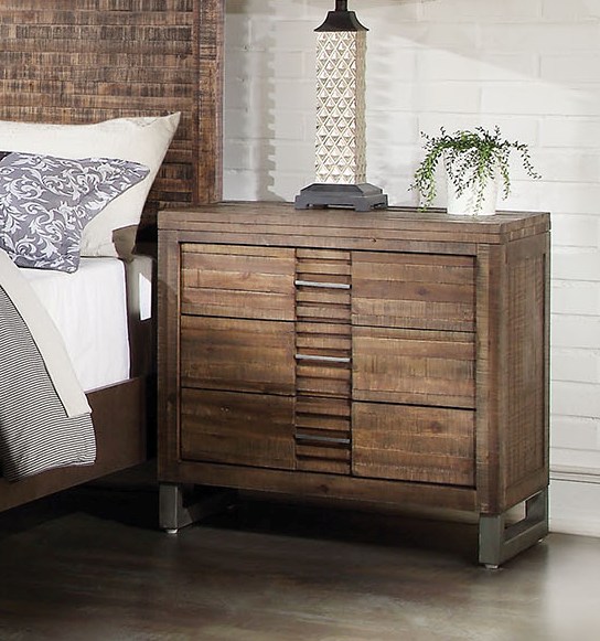 28" X 18" X 28" Reclaimed Oak 3 Drawer Nightstand