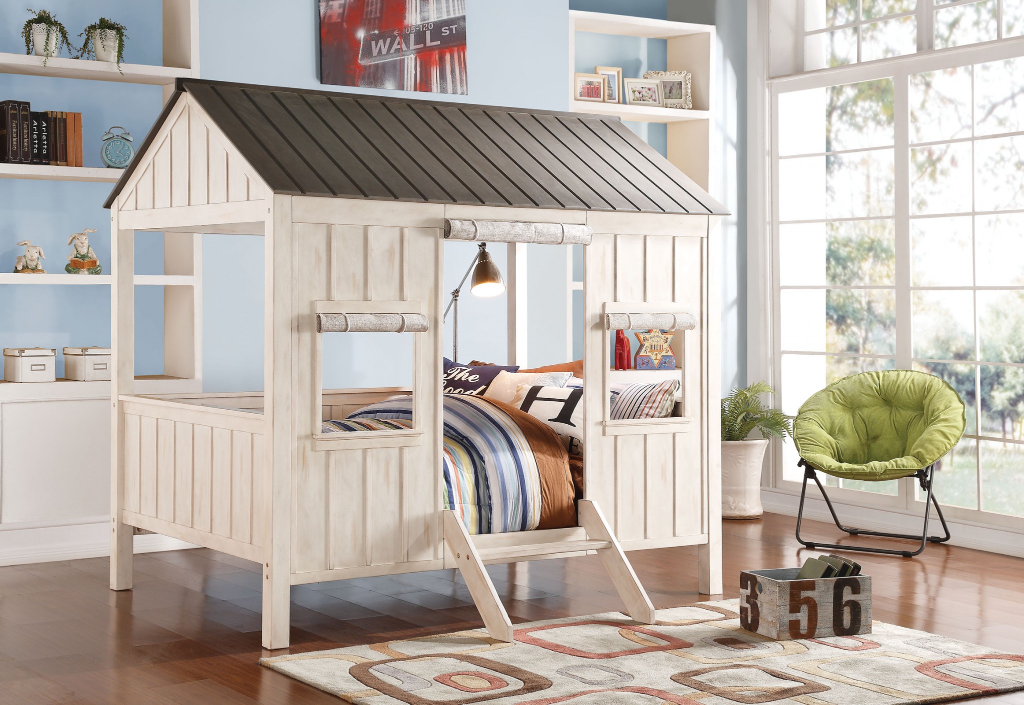 81" X 43" X 53" Twin Espresso Pine Wood Loft Bed